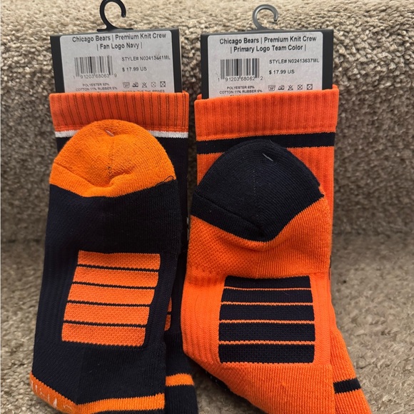 Lot of 2 Strideline Crew Socks Chicago Bears NEW Mens M/LSize 8-12 NFL Football - Picture 3 of 3